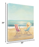 20" Beach Chairs on the Sand Giclee Canvas Wall Art