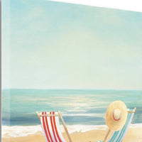 25" Beach Chairs on the Sand Giclee Canvas Wall Art