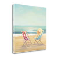 30" Beach Chairs on the Sand Giclee Canvas Wall Art