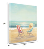 30" Beach Chairs on the Sand Giclee Canvas Wall Art