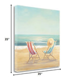 35" Beach Chairs on the Sand Giclee Canvas Wall Art