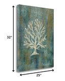 25" Blue Sea Coral Giclee Wrap Canvas Wall Art