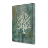 35" Blue Sea Coral Giclee Wrap Canvas Wall Art