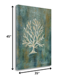 35" Blue Sea Coral Giclee Wrap Canvas Wall Art