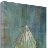 23" Blue Seashell Giclee Wrap Canvas Wall Art