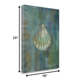 23" Blue Seashell Giclee Wrap Canvas Wall Art