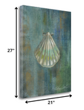 27" Blue Seashell Giclee Wrap Canvas Wall Art