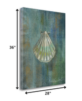 36" Blue Seashell Giclee Wrap Canvas Wall Art