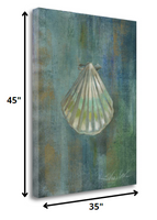 45" Blue Seashell Giclee Wrap Canvas Wall Art