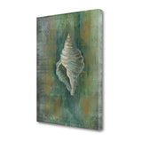36" Blue and Green Seashell Giclee Wrap Canvas Wall Art