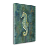18" Aqua Blue Seahorse Giclee Wrap Canvas Wall Art