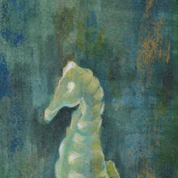 25" Aqua Blue Seahorse Giclee Wrap Canvas Wall Art