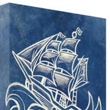 Navy Anchors Away 1 Giclee Wrap Canvas Wall Art