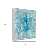 Blue Abstract Watercolor Giclee Wrap Canvas Wall Art