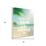 18" Love & the Beach 1 Giclee Wrap Canvas Wall Art
