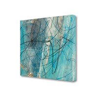 22" Bright Blue Abstract Print Giclee Canvas Wall Art