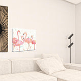 Four Flamingo Watercolor 1 Giclee Wrap Canvas Wall Art