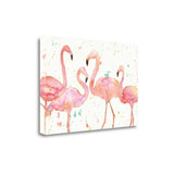 Four Flamingo Watercolor 2 Giclee Wrap Canvas Wall Art