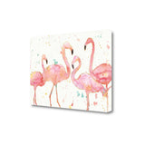 Four Flamingo Watercolor 2 Giclee Wrap Canvas Wall Art