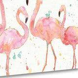 Four Flamingo Watercolor 5 Giclee Wrap Canvas Wall Art