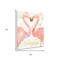 Flamingo Love Watercolor 1 Giclee Wrap Canvas Wall Art