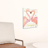 Flamingo Love Watercolor 1 Giclee Wrap Canvas Wall Art