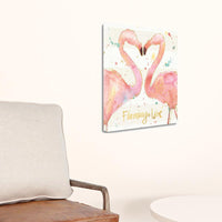 Flamingo Love Watercolor 2 Giclee Wrap Canvas Wall Art