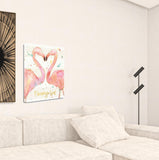 Flamingo Love Watercolor 4 Giclee Wrap Canvas Wall Art