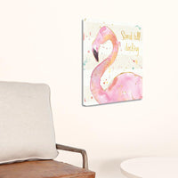 Confident Flamingo Watercolor 2 Giclee Wrap Canvas Wall Art