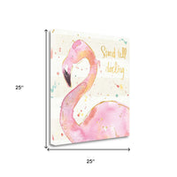 Confident Flamingo Watercolor 3 Giclee Wrap Canvas Wall Art