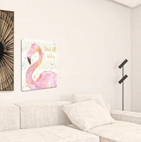 Confident Flamingo Watercolor 4 Giclee Wrap Canvas Wall Art