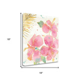 Watercolor Hibiscus Flowers 1 Giclee Wrap Canvas Wall Art