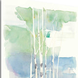 Watercolor Abstract Tree Trunks Giclee Wrap Canvas Wall Art