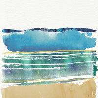 20" Artistic Watercolor Beach Interpretation Gallery Wrap Canvas Wall Art