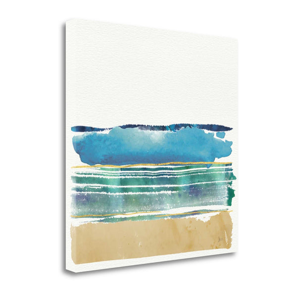 24" Artistic Watercolor Beach Interpretation Gallery Wrap Canvas Wall Art