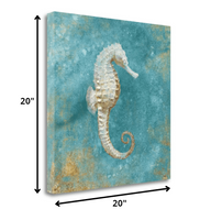 20" Majestic Seahorse in the Deep Blue Giclee Wrap Canvas Wall Art