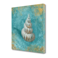 24" Majestic Seashell in the Bright Blue Sea Giclee Wrap Canvas Wall Art