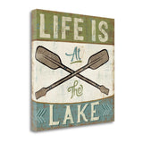 18" Rustic Life at the Lake Signage Gallery Wrap Canvas Wall Art