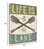 18" Rustic Life at the Lake Signage Gallery Wrap Canvas Wall Art