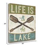 20" Rustic Life at the Lake Signage Gallery Wrap Canvas Wall Art