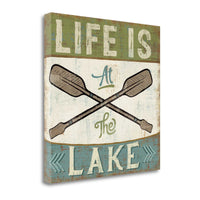 25" Rustic Life at the Lake Signage Gallery Wrap Canvas Wall Art