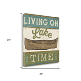 25" Rustic Lake Lifestyle Signage Gallery Wrap Canvas Wall Art