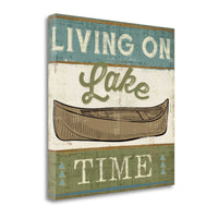 30" Rustic Lake Lifestyle Signage Gallery Wrap Canvas Wall Art