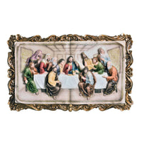 29" Rustic Gold Polyresin Last Supper Decorative Plaque Sculpture