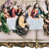 29" Rustic Gold Polyresin Last Supper Decorative Plaque Sculpture