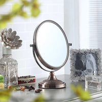 Vintage Style Copper 5X  Magnification Vanity Mirror