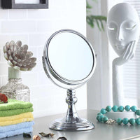 Vintage Pedestal Chrome 5X Magnification Vanity Mirror