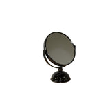 Vintage Pedestal Black 5X Magnification Vanity Mirror