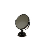 Vintage Pedestal Black 5X Magnification Vanity Mirror