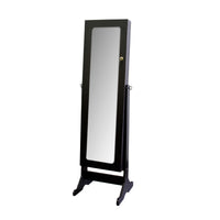 Universal Brown Standing Mirror with Jewelry Storage